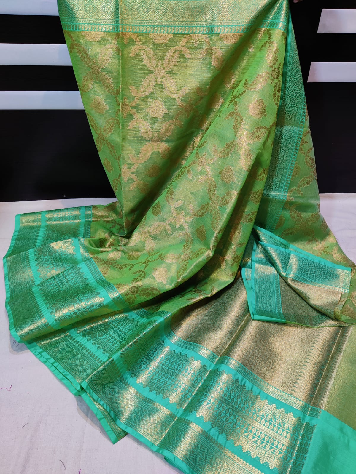 kora silk saree by A Hassan Saree