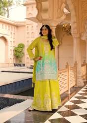Heavy Chinnon Silk Sequence Work Palazzo Suit
