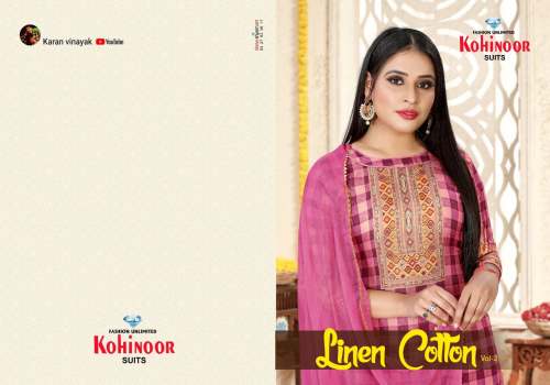 Linen Digital Printed Suit by Kohinoor Suit