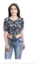 Printed short crop top