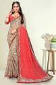 PF-296 Branded Georgette Saree with lace border  thumb 1