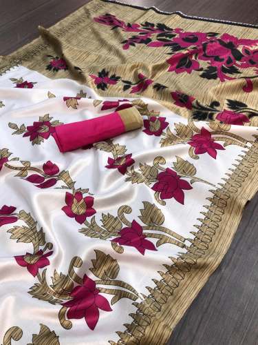 PF-298 Beautiful Printed Art Silk Saree by SBT 