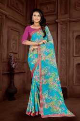 PF-349 Beautiful Printed Georgette Saree by SBT 