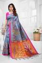 PF-379 Printed Art Silk Saree with Blouse Piece