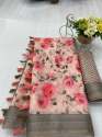 Digital Printed Linen Saree SBT - 652 thumb 3