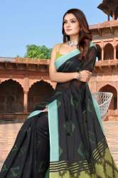 SBT Present Linen Cotton Floral Design Saree PC-33