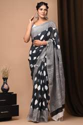 SBT Presents Linen Cotton Digital Print Saree