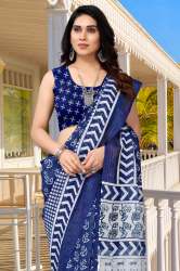 SBT Presents Linen Cotton Floral Design Saree
