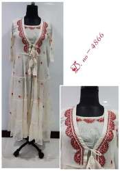 Embroidered Indo Western Gown With Shrug 