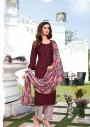 Functional Wear Rayon Kurti Pant Set 