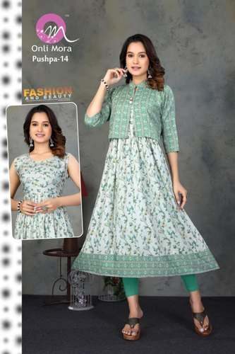 Pushpa-14 Rayon Jacket Style Kurti for Ladies
