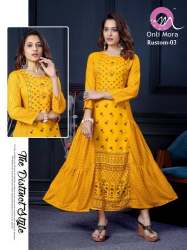 Yellow  Anarkali Kurti for Ladies by Onli Mora