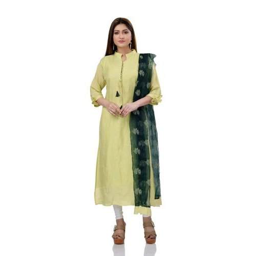 Collar Neck Plain Kurti by SIAA by Prabha Fashions Pvt Ltd