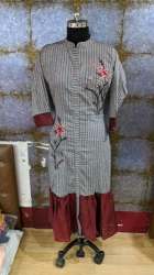 Formal Wear Strip Design Kurti With Palazzo 