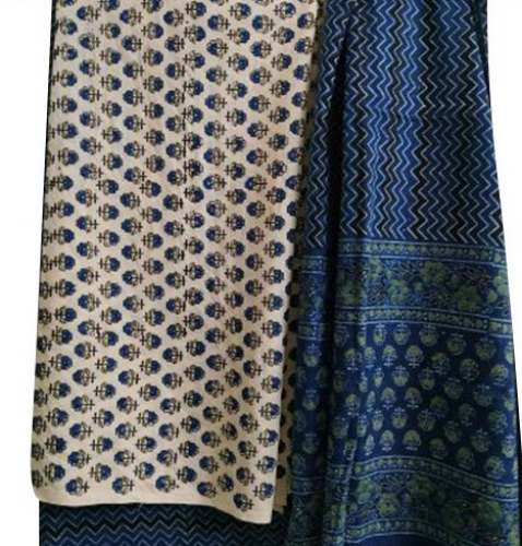 Ajrakh Hand Block Printed Dress Material 