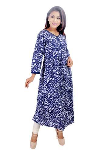 Digital Printed Blue Daily Wear Kurti  by Aahan Garments