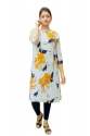 Flowery Printed Rayon Straight Kurti 