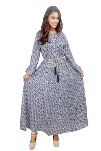 Full Sleeve Anarkali Long Cotton kurti  by Aahan Garments