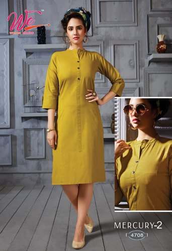 MERCURY Plain Straight Girls Kurti 