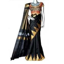 Kanchipuram Black Weaving Saree
