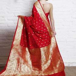 Red Zari Work Kanjeevaram Saree