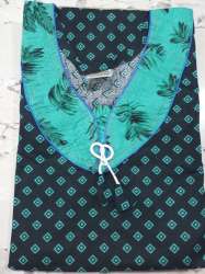 Fancy Cotton Piping Nighty For Wholesale