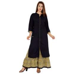 Black Ladies Rayon Palazzo Kurti 