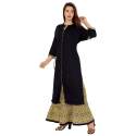 Black Ladies Rayon Palazzo Kurti  thumb 1