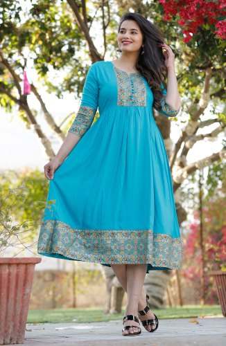 Ladies Designer Rayon Kurti by SNS CREATIONS by SNS Creations