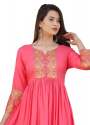 Pink Anarkali Style Rayon Kurti thumb 2