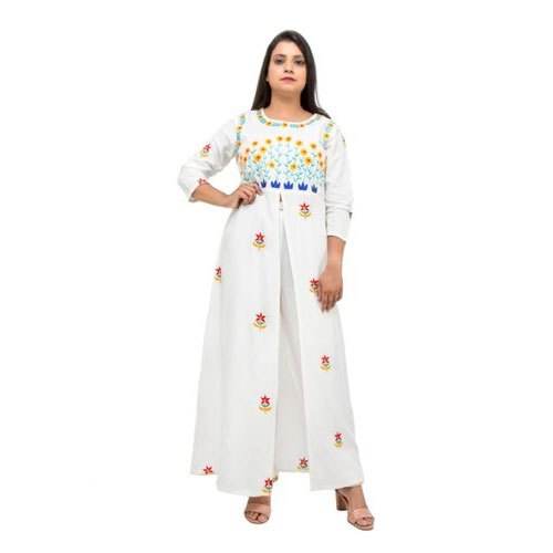 Ladies Printed Cotton Front Cut Kurti by Mittal Fabrics