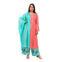 P Kurti Stylish Party Wear Rayon Palazzo Suit