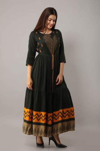 Anarkali Womens Kurta with Jacket by Nehamta