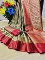 Wedding wear Jacquard Banarasi Silk Saree  thumb 2