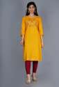 NITVAN Embroidered Rayon Straight Kurti