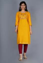 NITVAN Embroidered Rayon Straight Kurti
