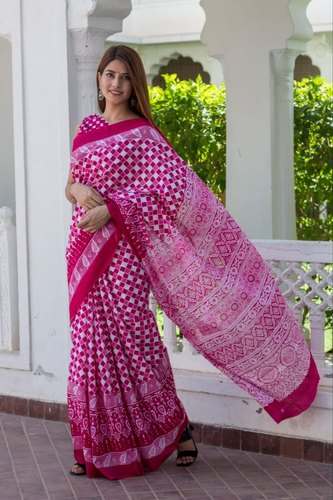 Trending Jaipur Mulmul Hand Block Cotton Sarees by Padmavati Trade Link