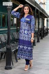 Ladies Printed Blue Kurtis