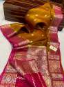 Banarasi Dyeble Kora Organza Silk Saree thumb 3