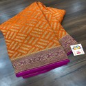 Banarasi semi georget saree  thumb 2