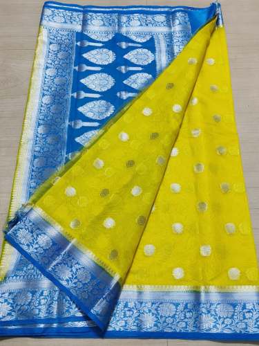 s r fabrics Elegant Banarasi Organza Silk Saree