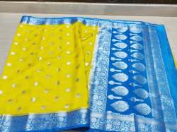 Elegant Semi Georgette Baanarasi Silk Saree