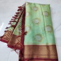 semi monga silk saree  thumb 2