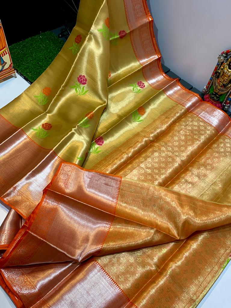 Tissue silk saree  by s r fabrics