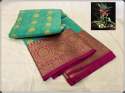 Trendy Kora Muslin Butti Banarasi Saree  thumb 1