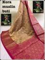 Trendy Kora Muslin Butti Banarasi Saree  thumb 2