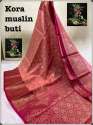 Trendy Kora Muslin Butti Banarasi Saree  thumb 7