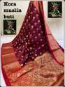 Trendy Kora Muslin Butti Banarasi Saree  thumb 8