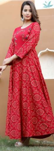 Latest Red Anarkali Kurti At WHolesale Rate by Siddhi fashion