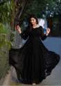 New Collection Black Georgette Long Gown For Women
